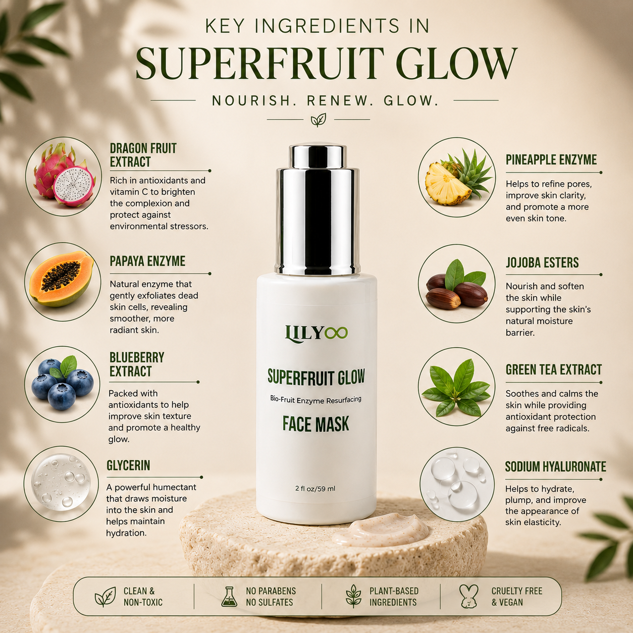 Superfruit Glow Bio-Fruit Enzyme Resurfacing Face Mask